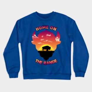 Home On The Range Buffalo Silhouette Crewneck Sweatshirt